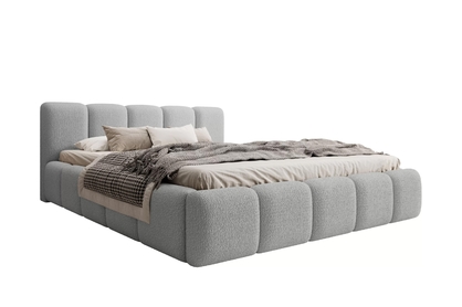 Čalúnená manželská posteľ Tesia 160x200 s úložným priestorom - sivé buklé Quelle 83