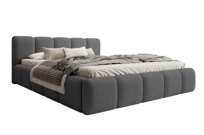 Čalouněná postel Tesia 180x200 s úložným prostorem - tmavě šedá buklé Quelle 92