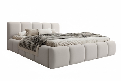 Čalouněná postel Tesia 180x200 s úložným prostorem - světle béžový samet Castel 03
