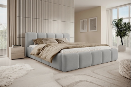 Čalúnená posteľ Tesia 180x200 s úložným priestorom - sivý zamat Castel 80