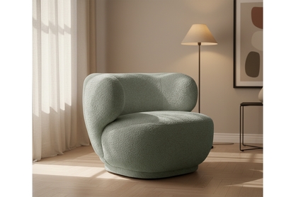 Relaxační křeslo Skindi otočné - zelená bouclé Catch Me 13