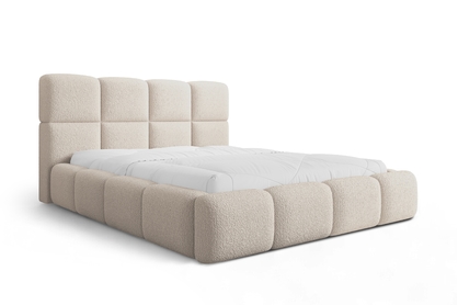 Čalúnená posteľ Cloud 180x200 s úložným priestorom - béžová bouclé Quelle 03