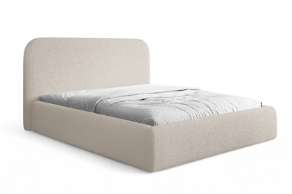 Čalúnená posteľ Rasel 160x200 s úložným priestorom - béžová bouclé Quelle 03