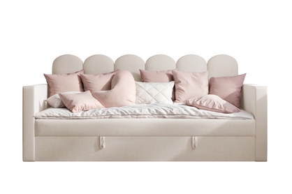 Čalouněná postel pro mládež Lumio 90x200 - béžový samet Magic Velvet 2250
