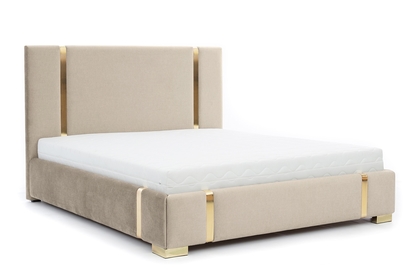 Posteľ čalúnená Oro 200x200 - Béžová plecionka New Neapol 1