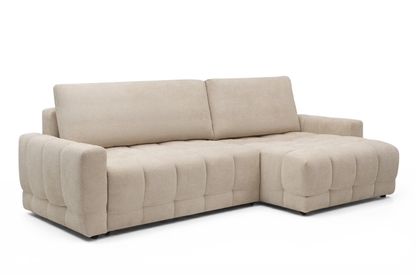 Rohová sedačka Sorenio s funkciou spania pravá - béžová pletenina Murano 833