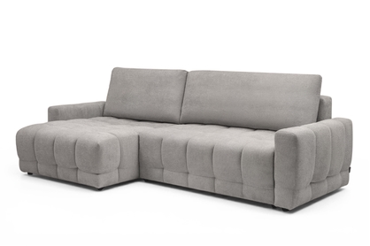 Rohová sedačka Sorenio s funkciou spania ľavá - šedá pletenina Murano 847