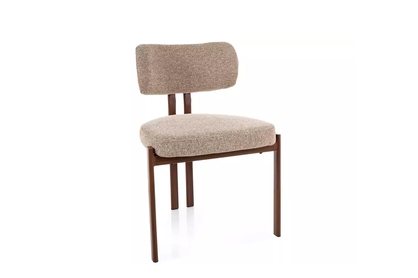 Čalúnená stolička Seluvo - béžová / orech