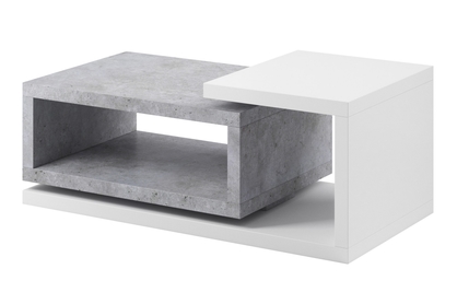 Bota 97 téglalap alakú dohányzóasztal - fehér / beton colorad