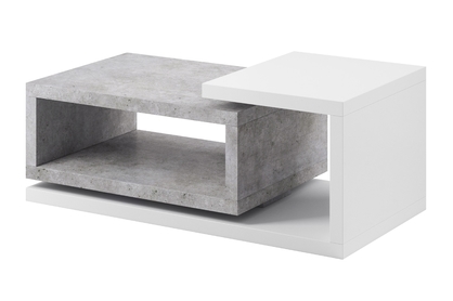 Konferenční stolek Bota 97 s výklenky 120 cm - bílá / beton colorado
