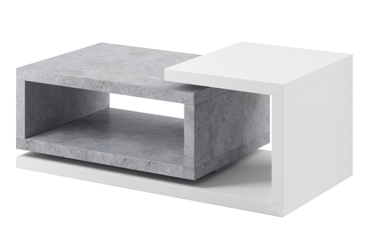 Konferenční stolek Bota 97 z wnekami 120 cm - Bílý / beton colorado