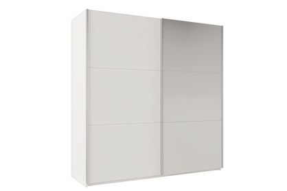 Skříň s posuvnými dveřmi se zrcadlem Rodos 225 cm - Bílá