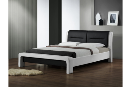 Cassandra hálószobai ágy - 160X200 cm - fehér/fekete