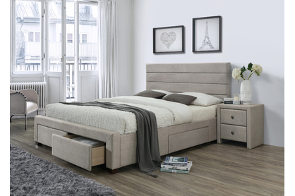 Manželská posteľ Kayleon s úložným priestorom - 160x200 cm - béžová
