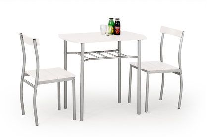 LANCE garnitúra: asztal + 2 szék - fehér