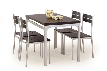 MALCOLM Komplet stůl + 4 Židle Wenge