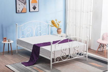 Kovová posteľ Panama - 120x200 cm - biela