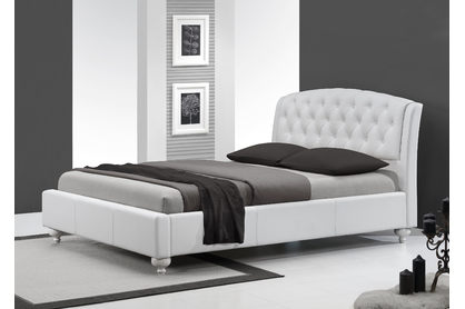 Čalúnená posteľ v chesterfield štýle Sofia 160x200 - biela