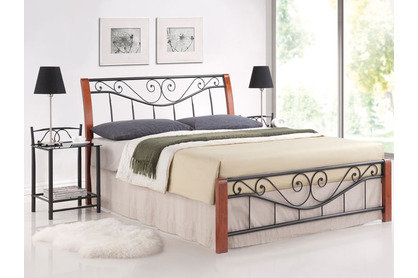 Klasická postel Parma 160x200 - antická třešeň / černý
