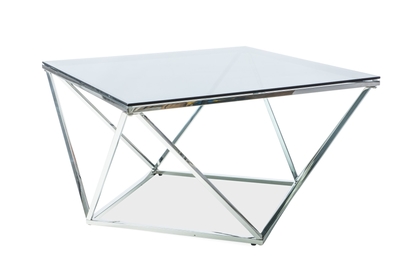 Konferenční stolek Silver A 80x80 cm - stříbrná / kouřové sklo 