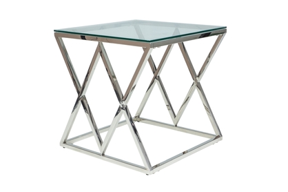 Konferenční stolek ZEGNA B 55X55 Stříbrný 