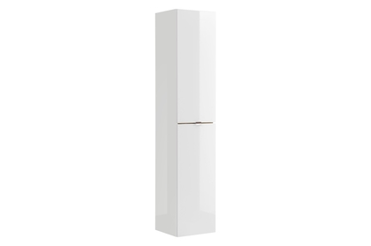 Vysoká kúpelňová skrinka Capri White 800 - 35 cm - biely lesk / dub craft zlatý