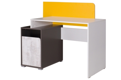 Psací stůl Travel 8 Bílý/Grafitový/Enigma/žlutý