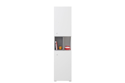Regál dvoudveřový z wnekami Sigma SI5 L/P do pokoje mlodziezowego - Bílý lux / beton
