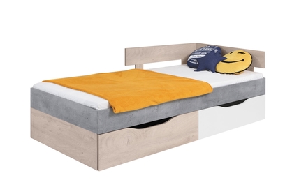 Detská posteľ Sigma SI16 L/P - Biely lux / betón / Dub