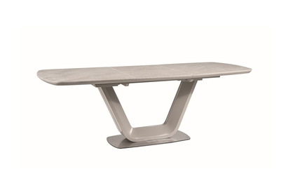 Stôl rozkladany Armani z ceramicznym blatem 160-220x90 - šedý / mramorový efekt 
