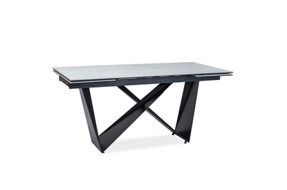 Rozkladací stôl Cavalli II - Biely mramor/Čierny