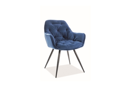 Židle CHERRY VELVET Černá Konstrukce/tmavě modrý BLUVEL 86 