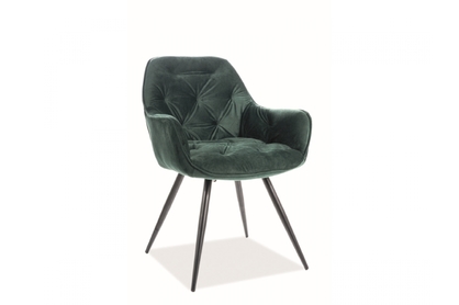 Židle čalouněná Cherry Velvet - Černá Konstrukce/Zelený bluvel 78 