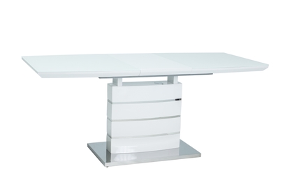 Stôl LEONARDO biely lak / biely lak 140(180)X80 