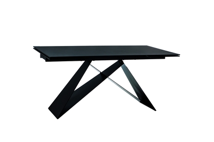 Stôl rozkladany Westin I so sklenenou doskou 160-240x90 cm - Čierny mat 