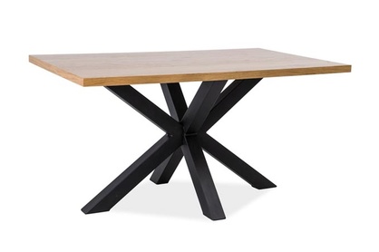 Stůl Cross 150x90 - masiv Dub/Černý 