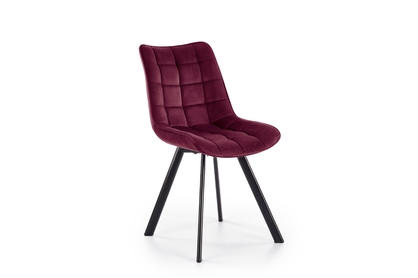 Jedálenská stolička Clemio - bordový zamat Bluvel 59 / čierna
