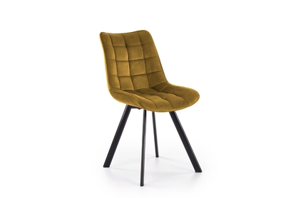 Čalouněná židle Clemio - hořčicový samet Bluvel 68 / černé nohy