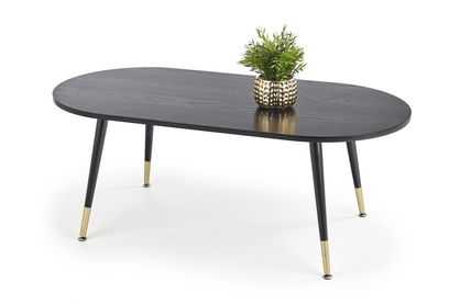 Konferenčný stolík EMBOSA 120x60 cm - čierna / zlatá
