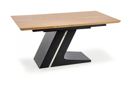 FERGUSON asztal, asztallap 160/200x90 cm - natúr, lábak - fekete