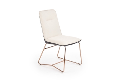 Židle K390 - Krémová / tmavý popel / Zlatá