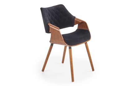 Židle čalouněná K396 - ořechová / Černá