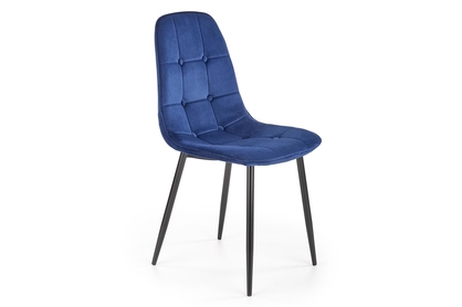 K417 modern kárpitozott szék - sötétkék bársony