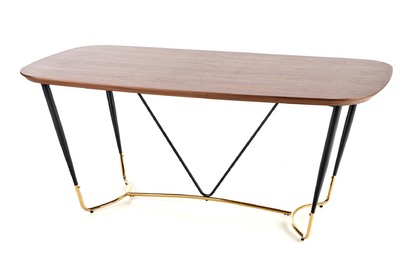 stôl Manchester - orech / čierny / zlaté