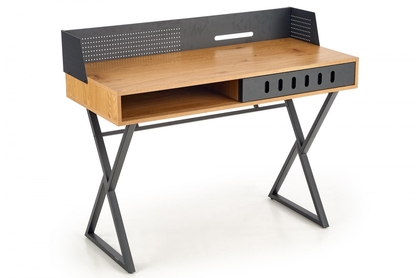 Moderný písací stôl B43 - dub zlatý / čierna