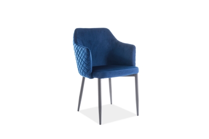 Židle ASTOR VELVET Černá Konstrukce/tmavě modrá BLUVEL86 