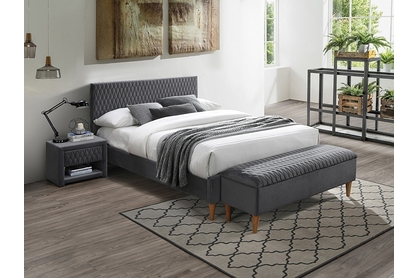 Moderná posteľ Azurro Velvet 160x200 - sivá / dub
