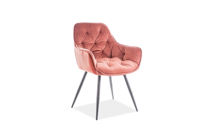 Židle CHERRY Nohy VELVET Černé - Sedák růžový antický BLUVEL 52 