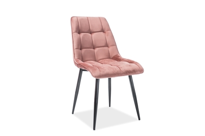 Židle Chic Velvet - Růžový antický bluvel 52 / Černý 