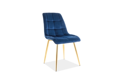 Židle CHIC VELVET ZLATÁ konstrukce/tmavě modrý BLUVEL 86 
